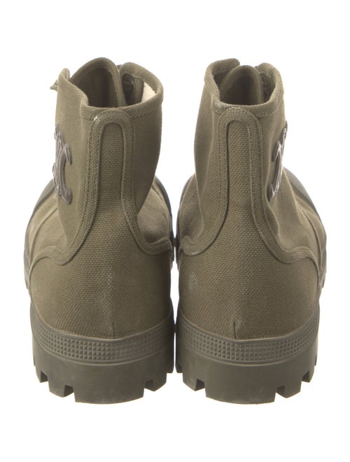 Celine Canvas Lace-Up Boots