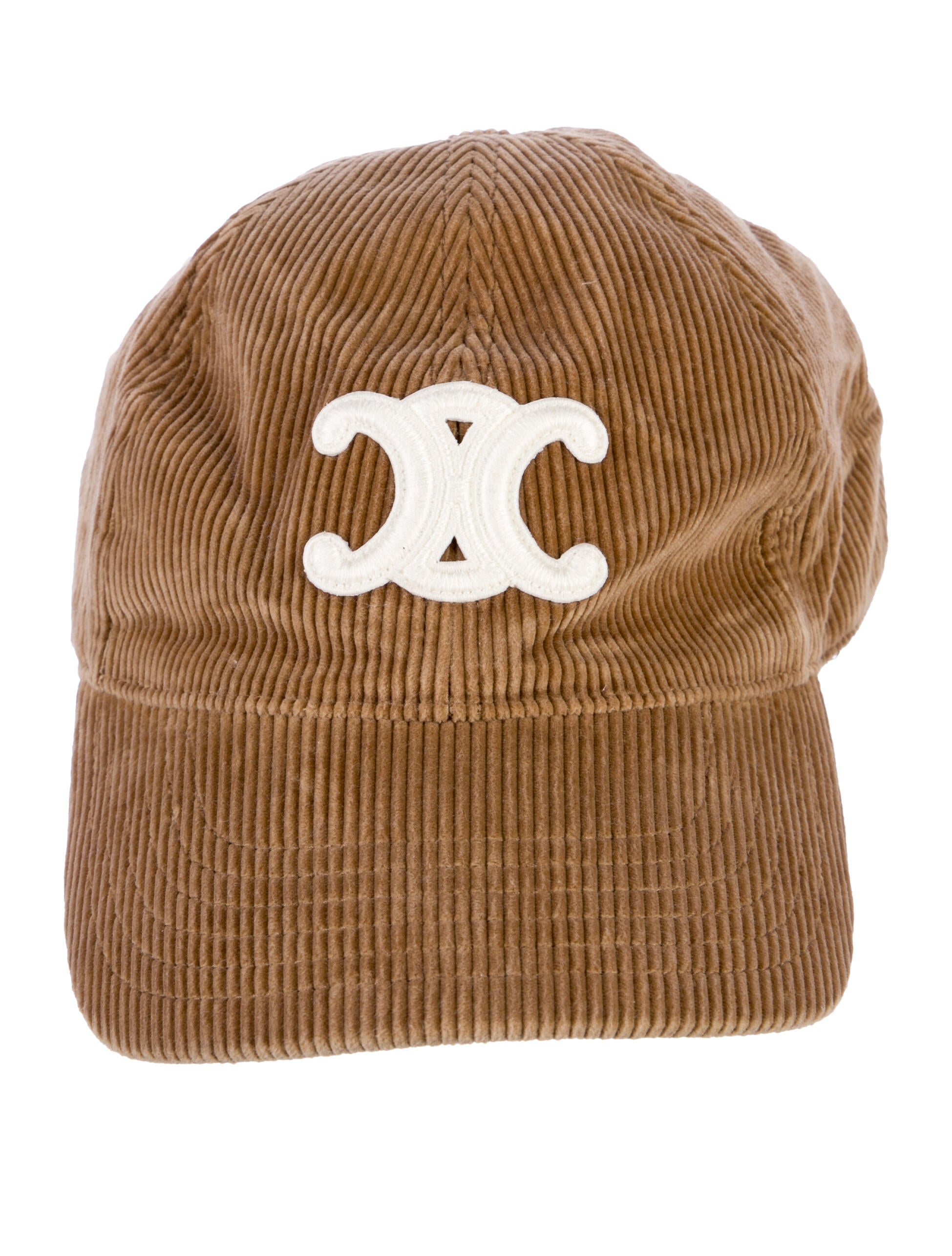 Celine Corduroy Triomphe Embroidered Baseball Cap