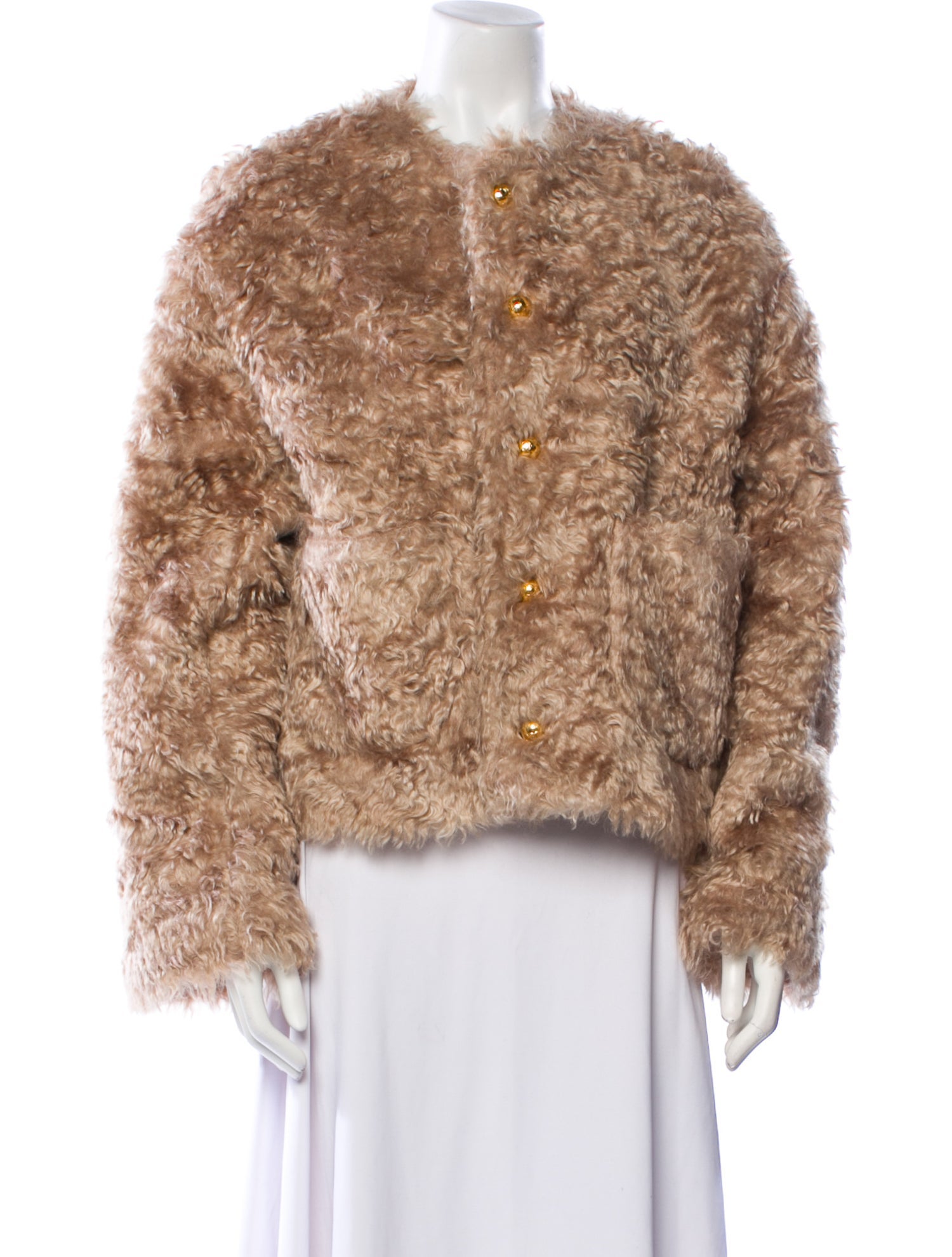 Celine Fuzzy Cardigan Mohair Faux Fur Jacket