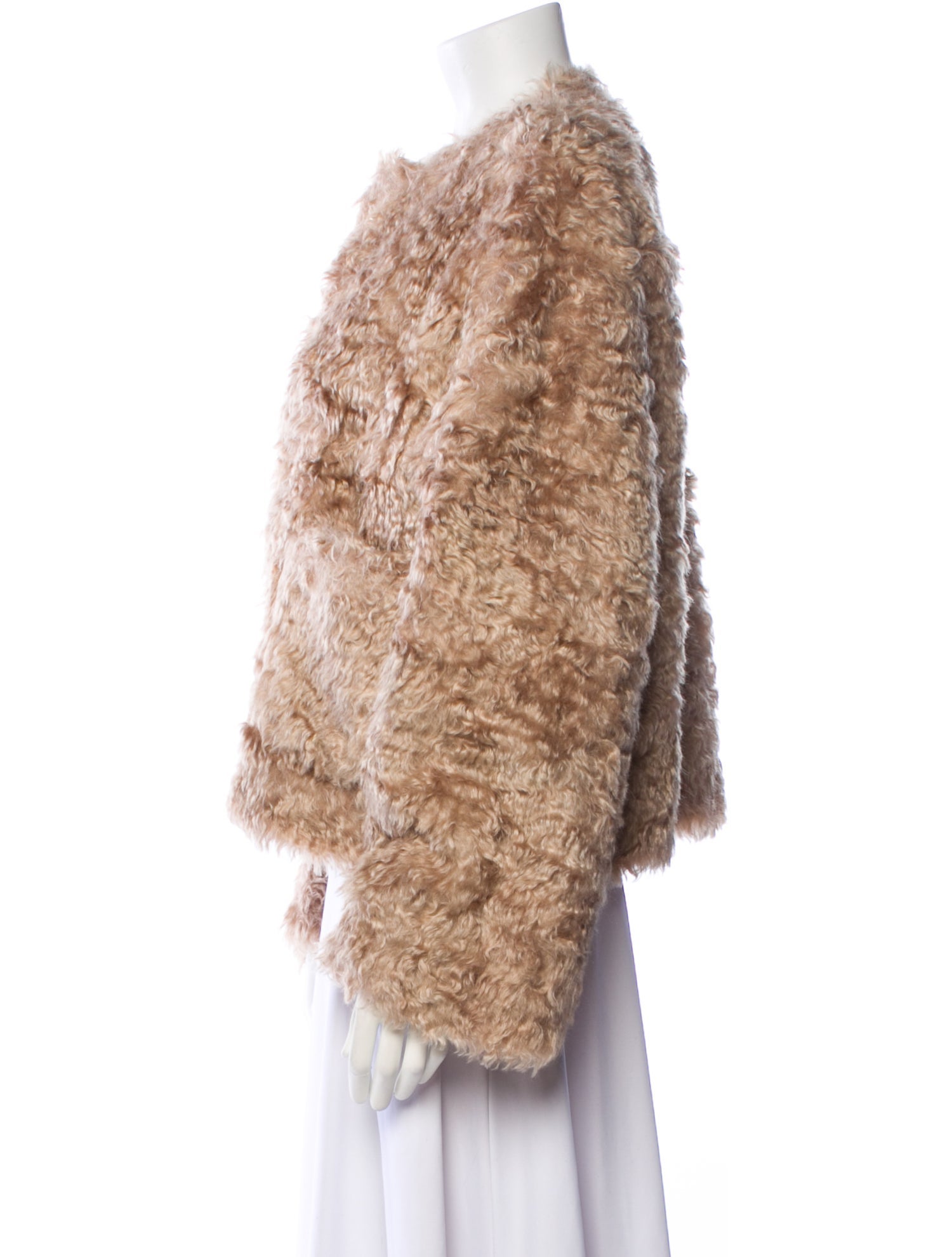 Celine Fuzzy Cardigan Mohair Faux Fur Jacket