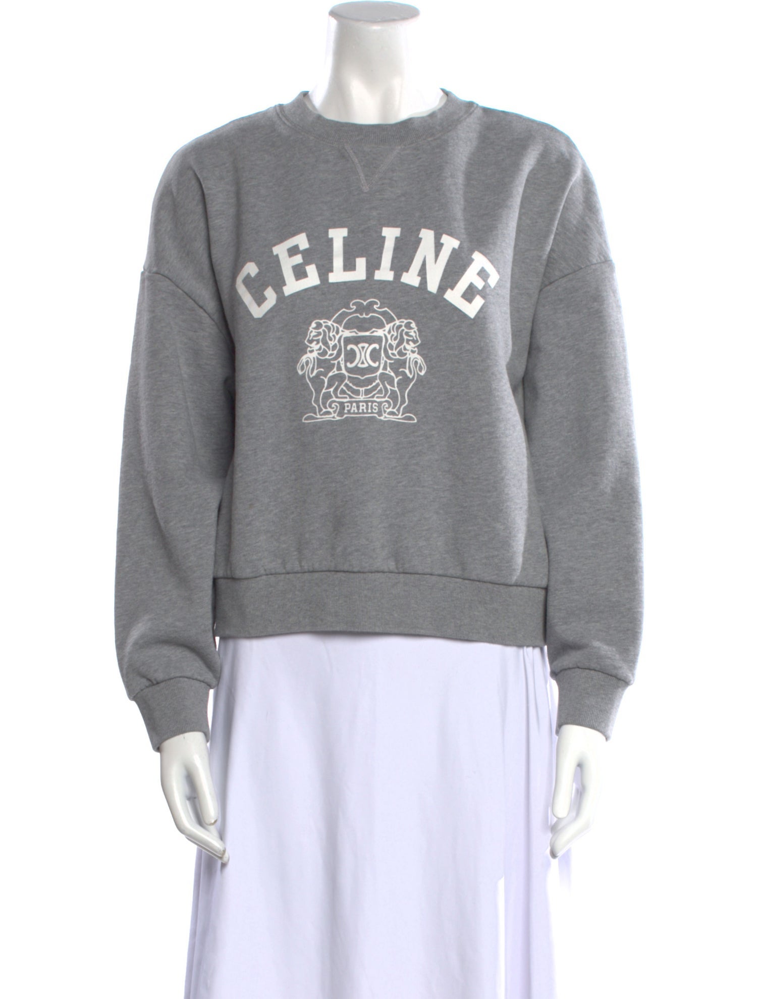 Celine Triomphe Logo Print Pullover Graphic Print Sweatshirt