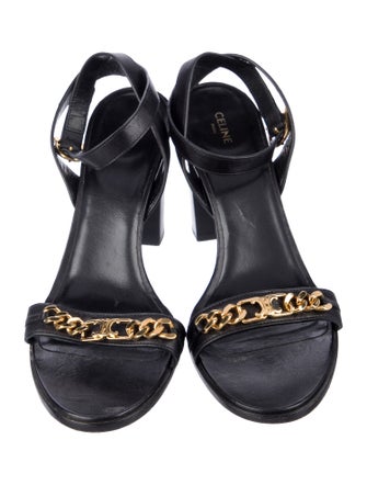 Celine Triomphe Leather Sandals