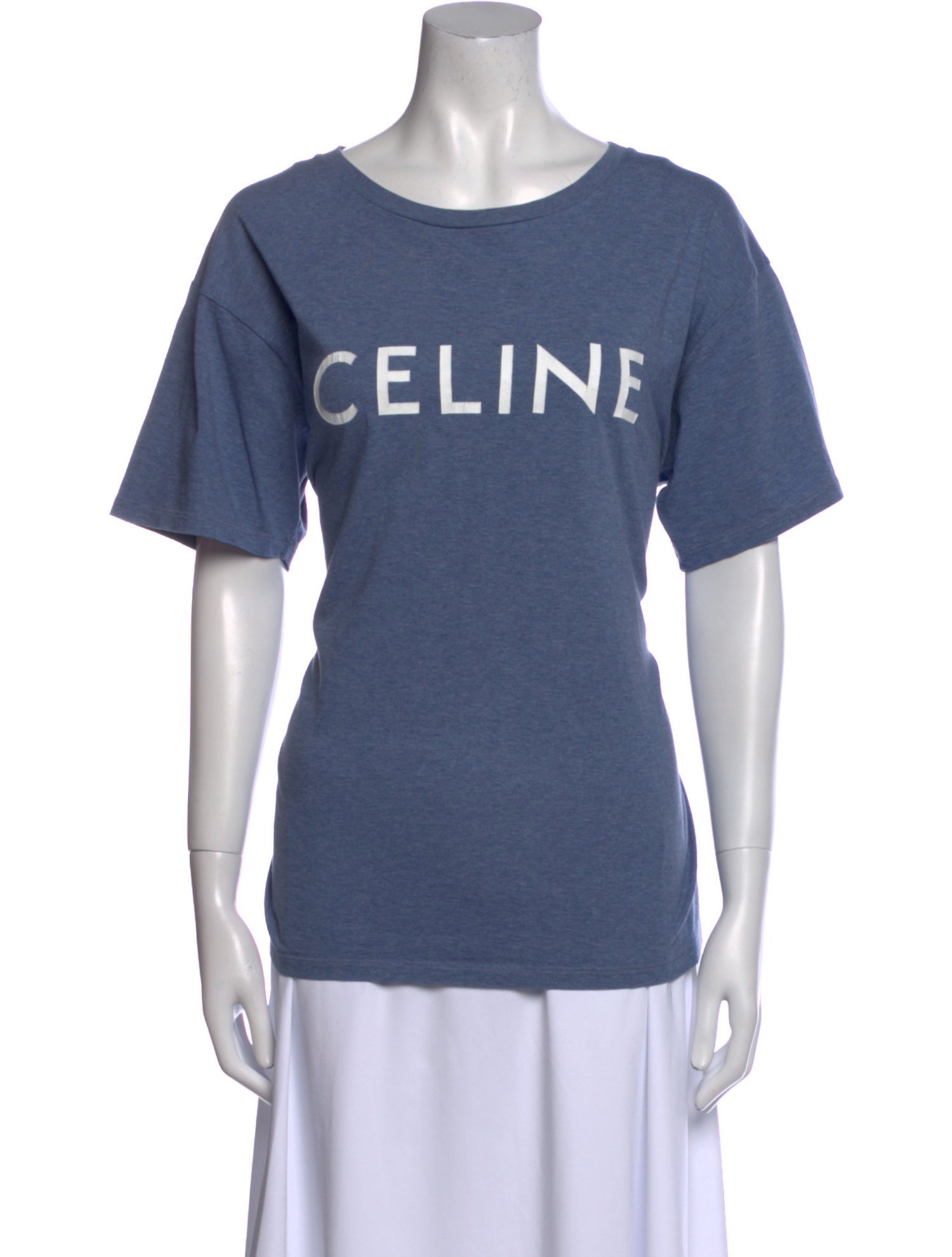 Celine Graphic Print Scoop Neck T-Shirt