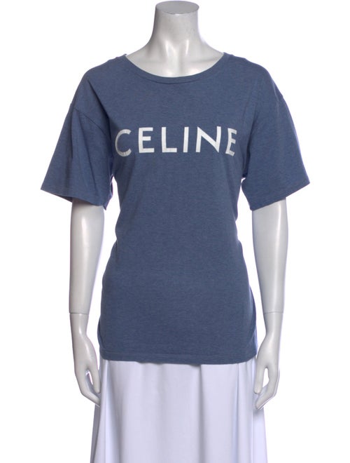 Celine Graphic Print Scoop Neck T-Shirt