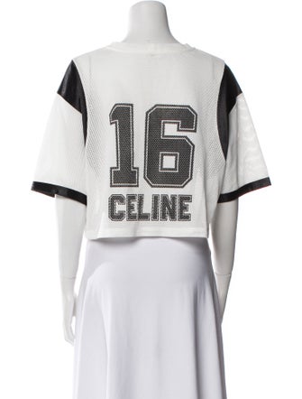 Celine 2023 16 Logo Mesh Jersey Crop Top