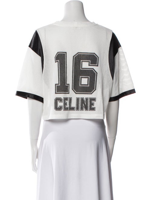 Celine 2023 16 Logo Mesh Jersey Crop Top