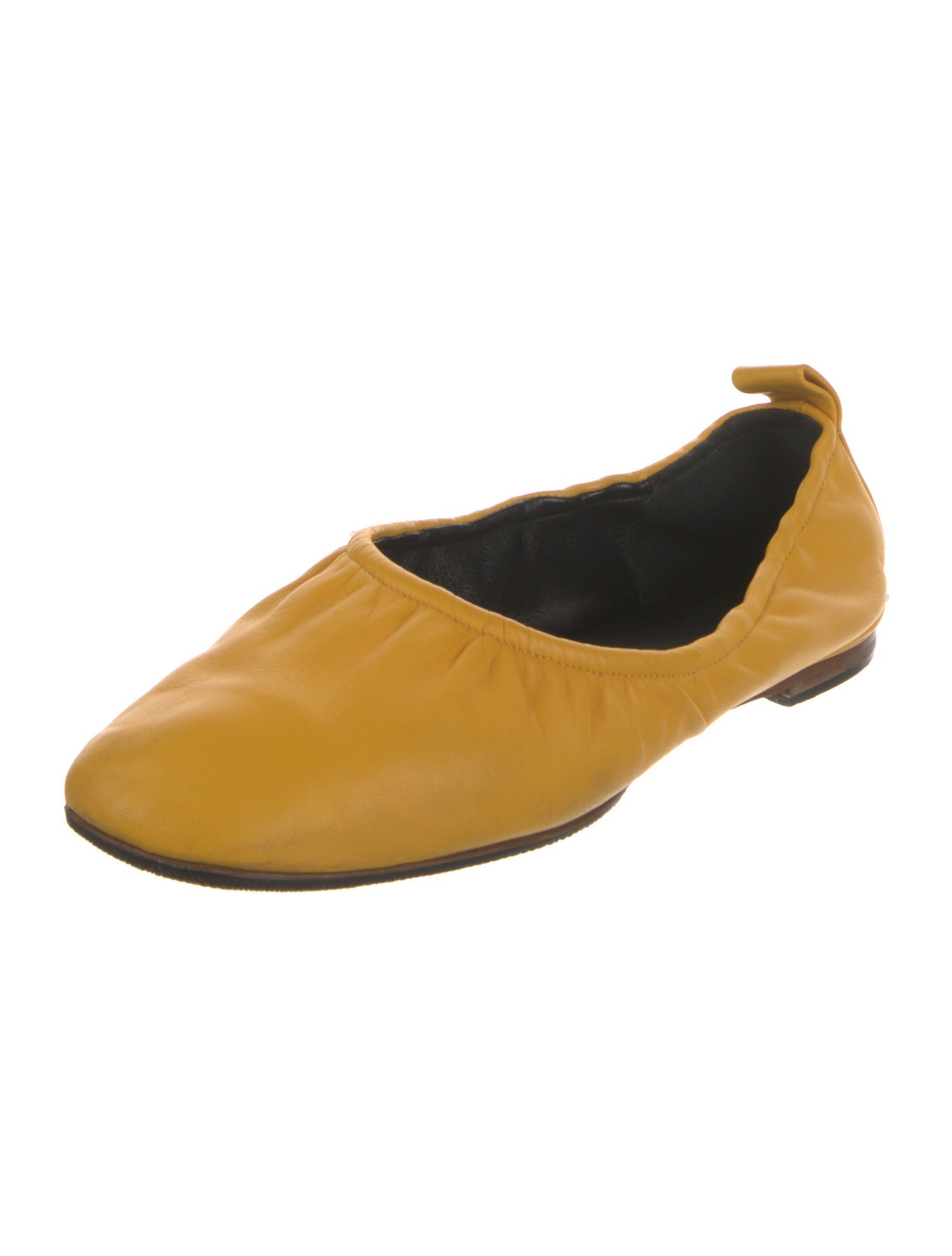 Celine Leather Ruffle Embellishment Ballet Flats