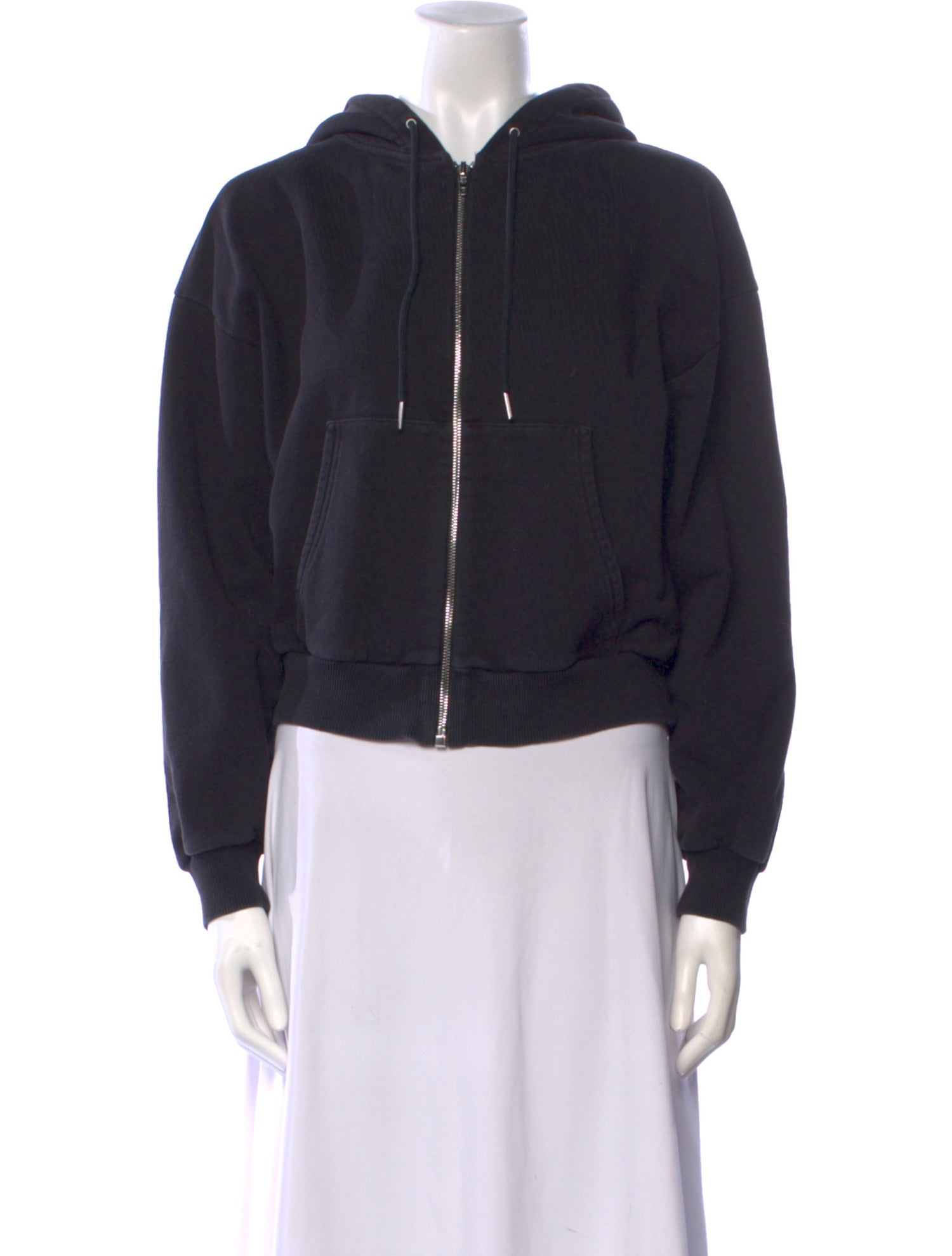 Celine Logo Zip-Up Hooded Crew Neck Sweatshirt