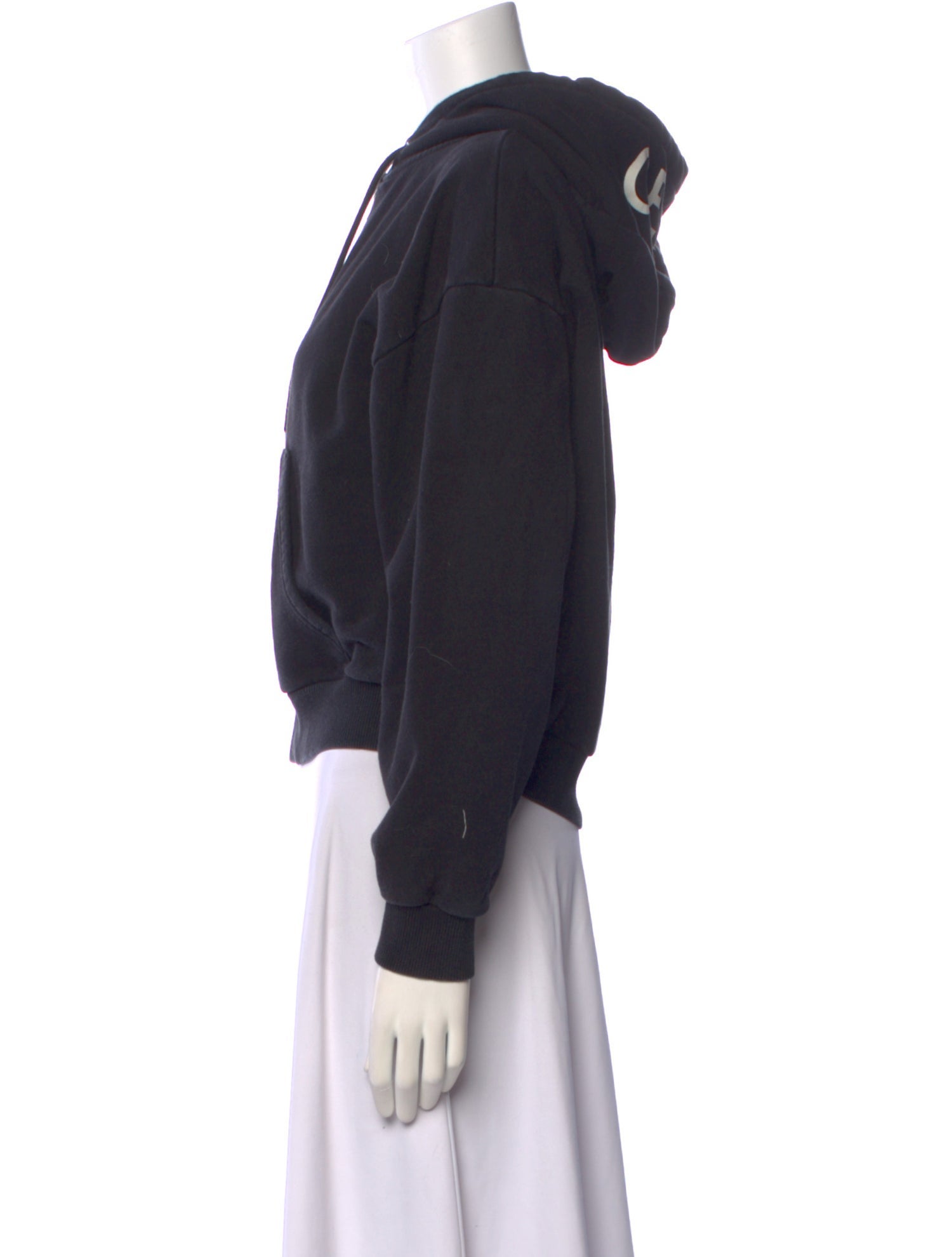 Celine Logo Zip-Up Hooded Crew Neck Sweatshirt