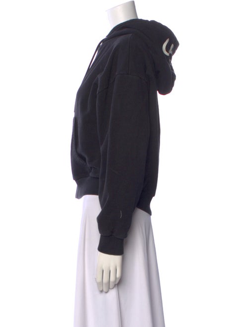 Celine Logo Zip-Up Hooded Crew Neck Sweatshirt