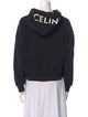Celine Logo Zip-Up Hooded Crew Neck Sweatshirt