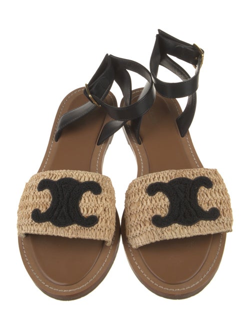 Celine Leather Graphic Print Sandals