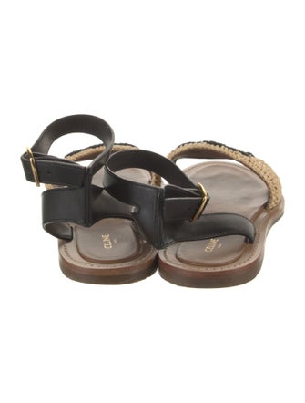Celine Leather Graphic Print Sandals