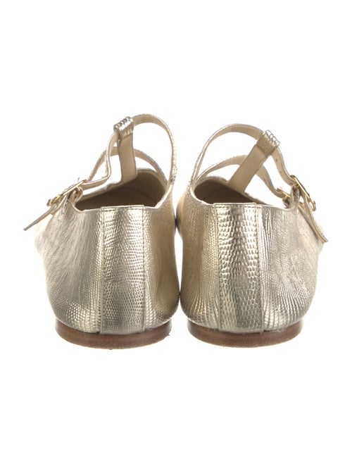 Celine Embossed Leather Mary Jane Flats