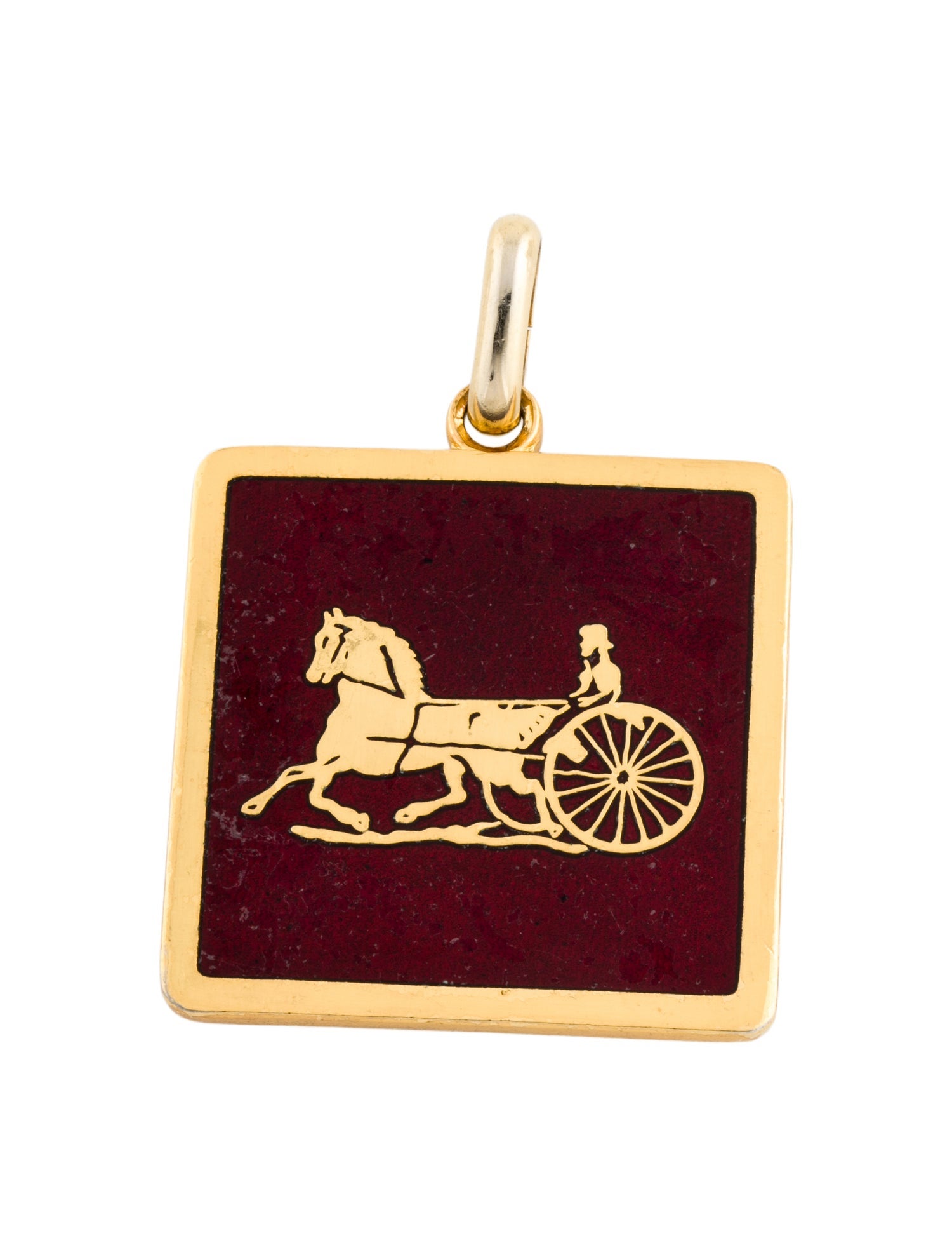 Celine Vintage Horse & Carriage Pendant