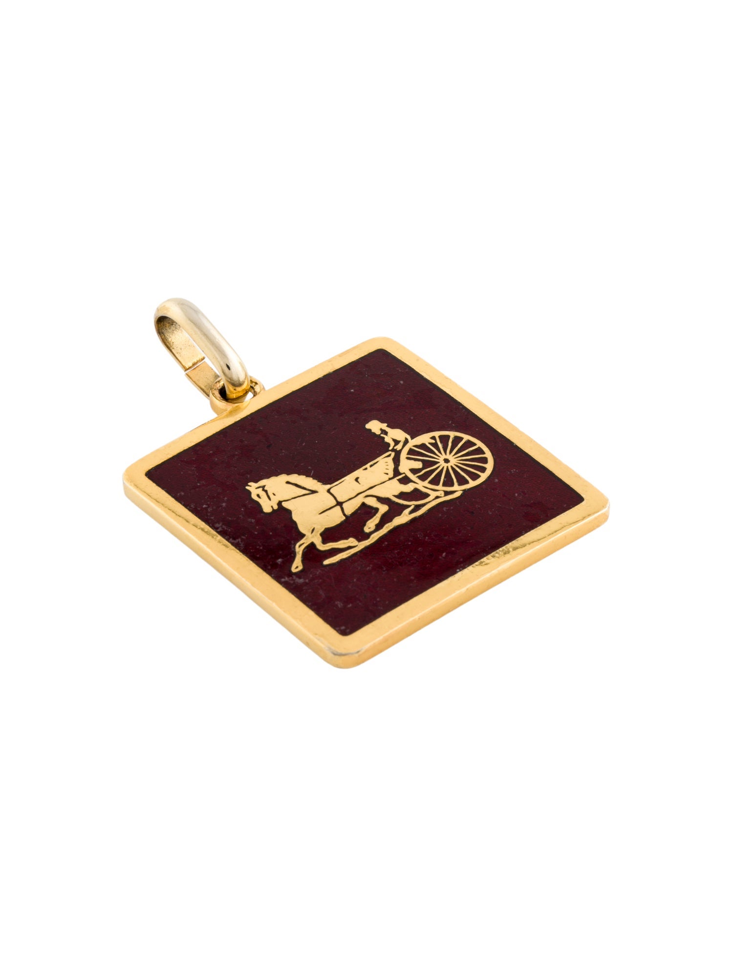 Celine Vintage Horse & Carriage Pendant