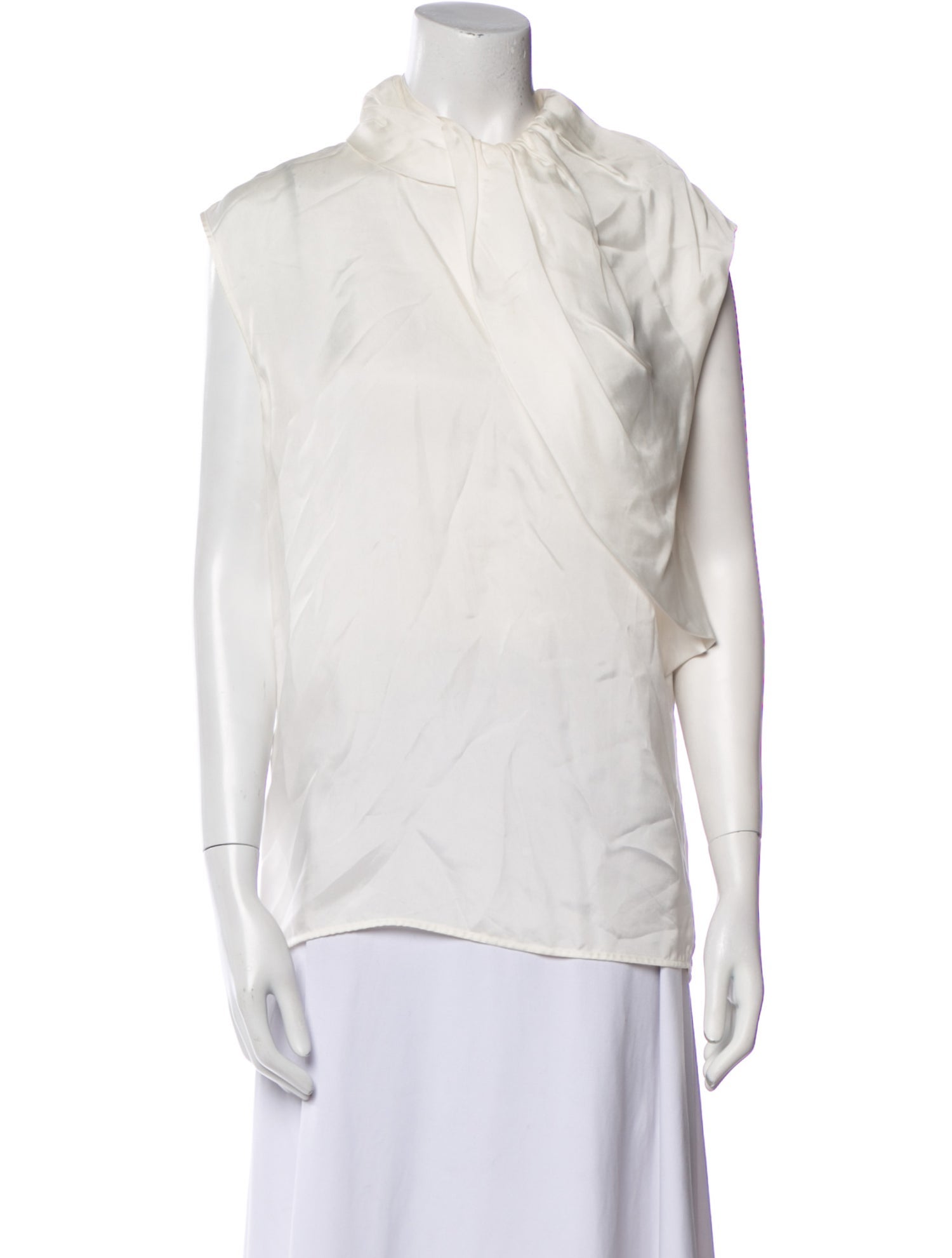 Celine Mock Neck Sleeveless Blouse