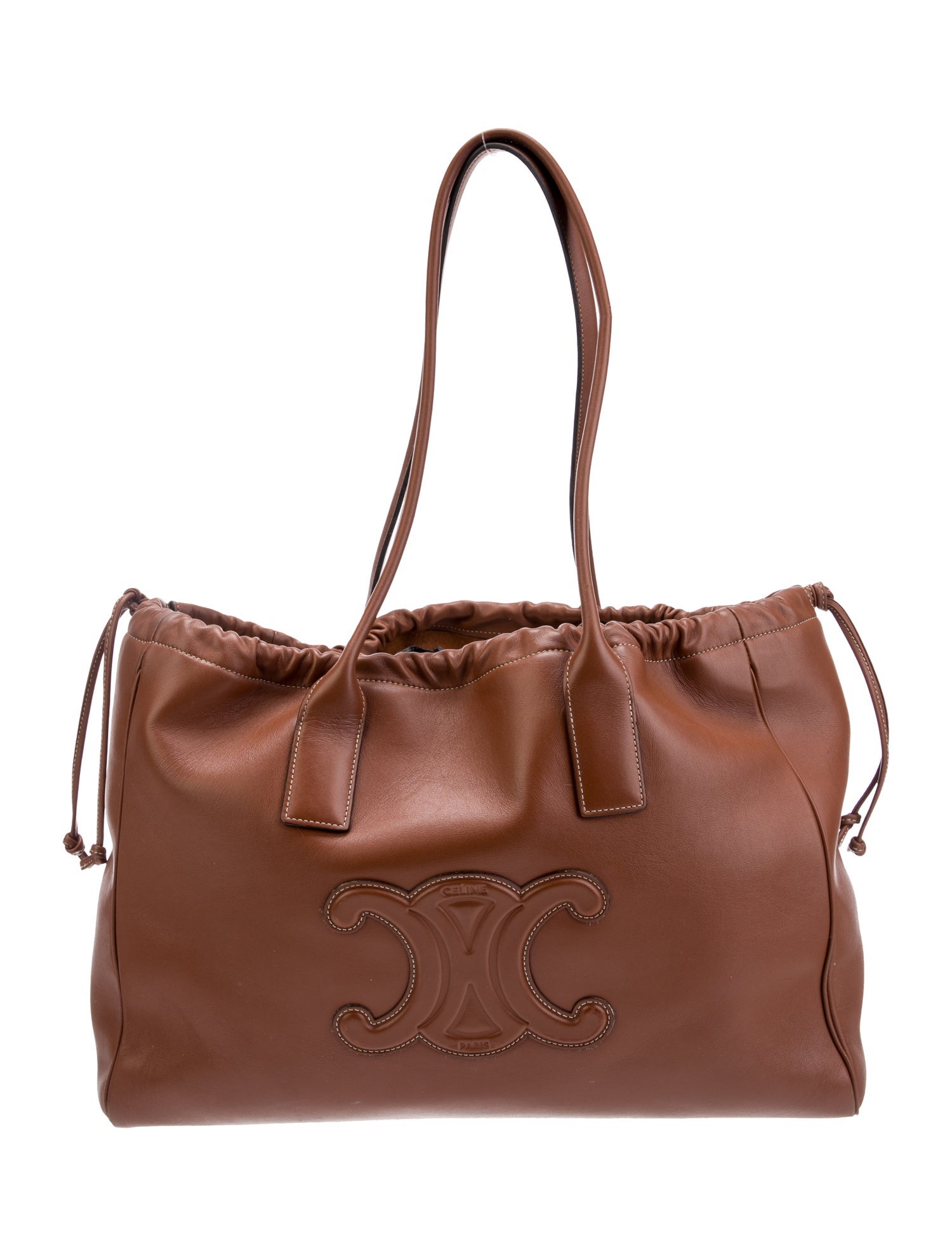 Celine Triomphe Cabas Drawstring Cuir Medium