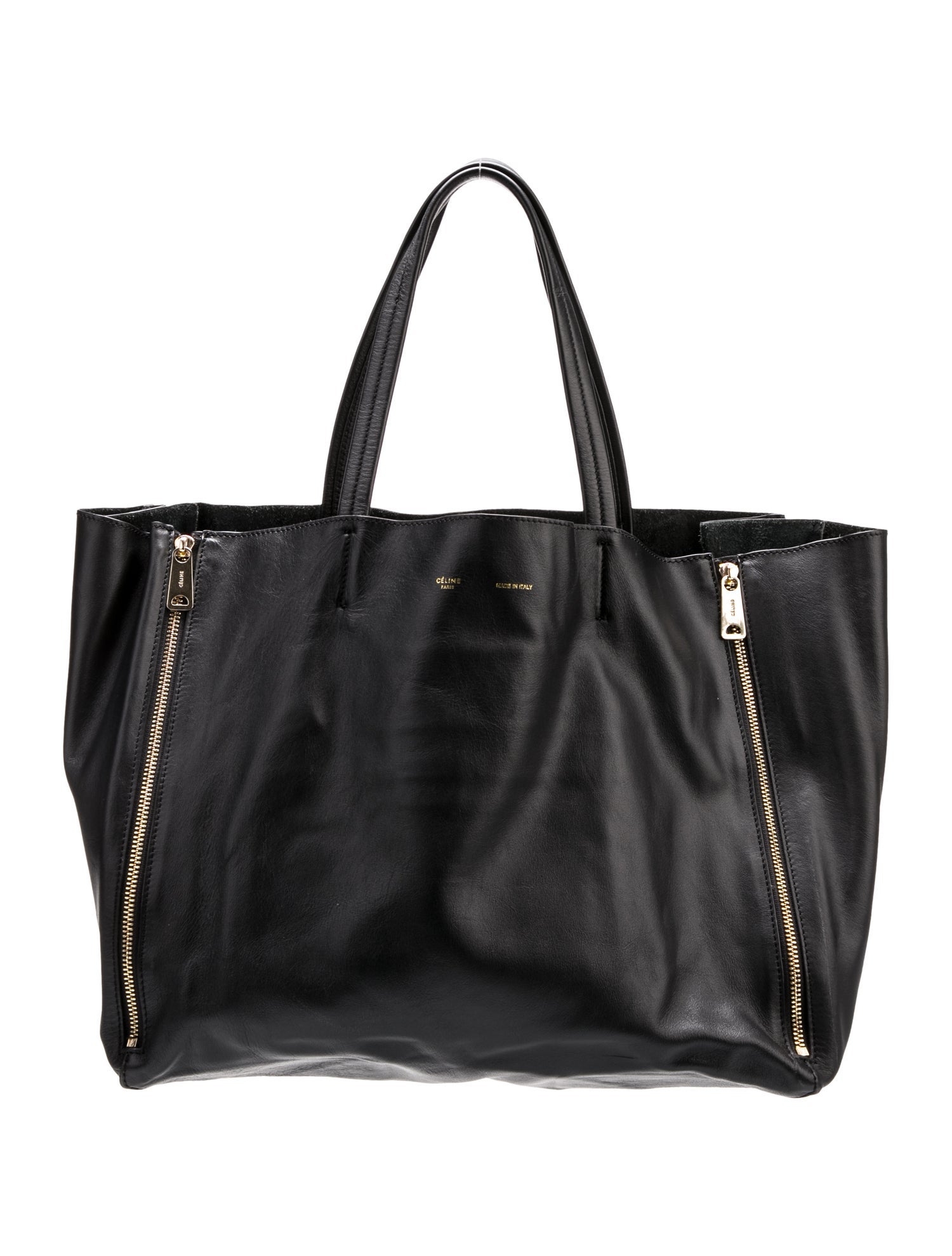 Celine Leather Horizontal Gusset Cabas Horizontal
