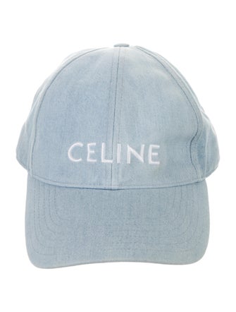 Celine Logo Embroidered Denim Baseball Hat