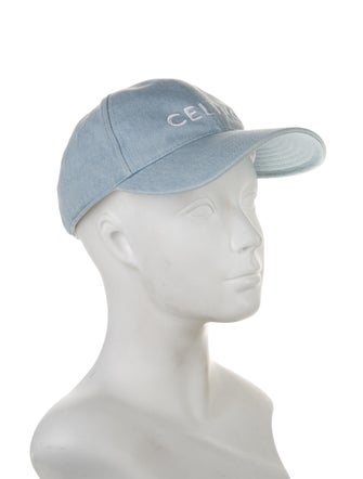 Celine Logo Embroidered Denim Baseball Hat