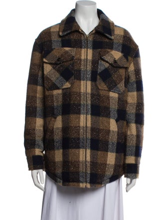 Celine Flannel Print Wool Coat