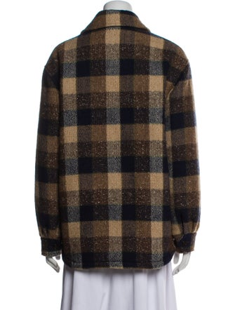 Celine Flannel Print Wool Coat