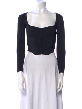 Celine Silk Square Neckline Crop Top