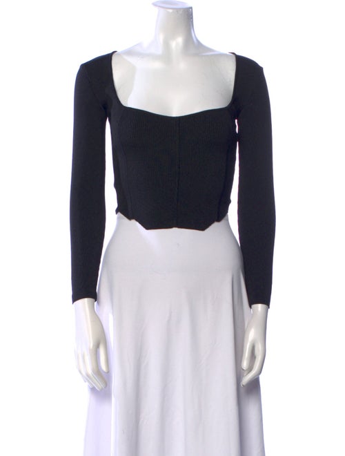 Celine Silk Square Neckline Crop Top