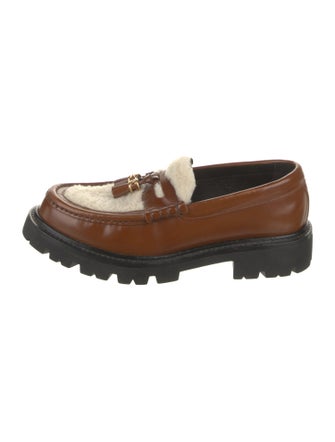 Celine Leather Tassel Accents Loafers