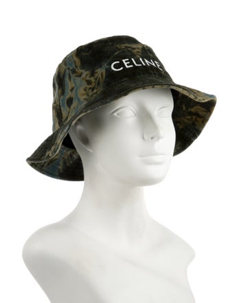 Celine Logo Tie Dyed Corduroy Bucket Hat
