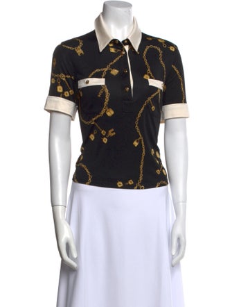 Celine Silk Printed Polo