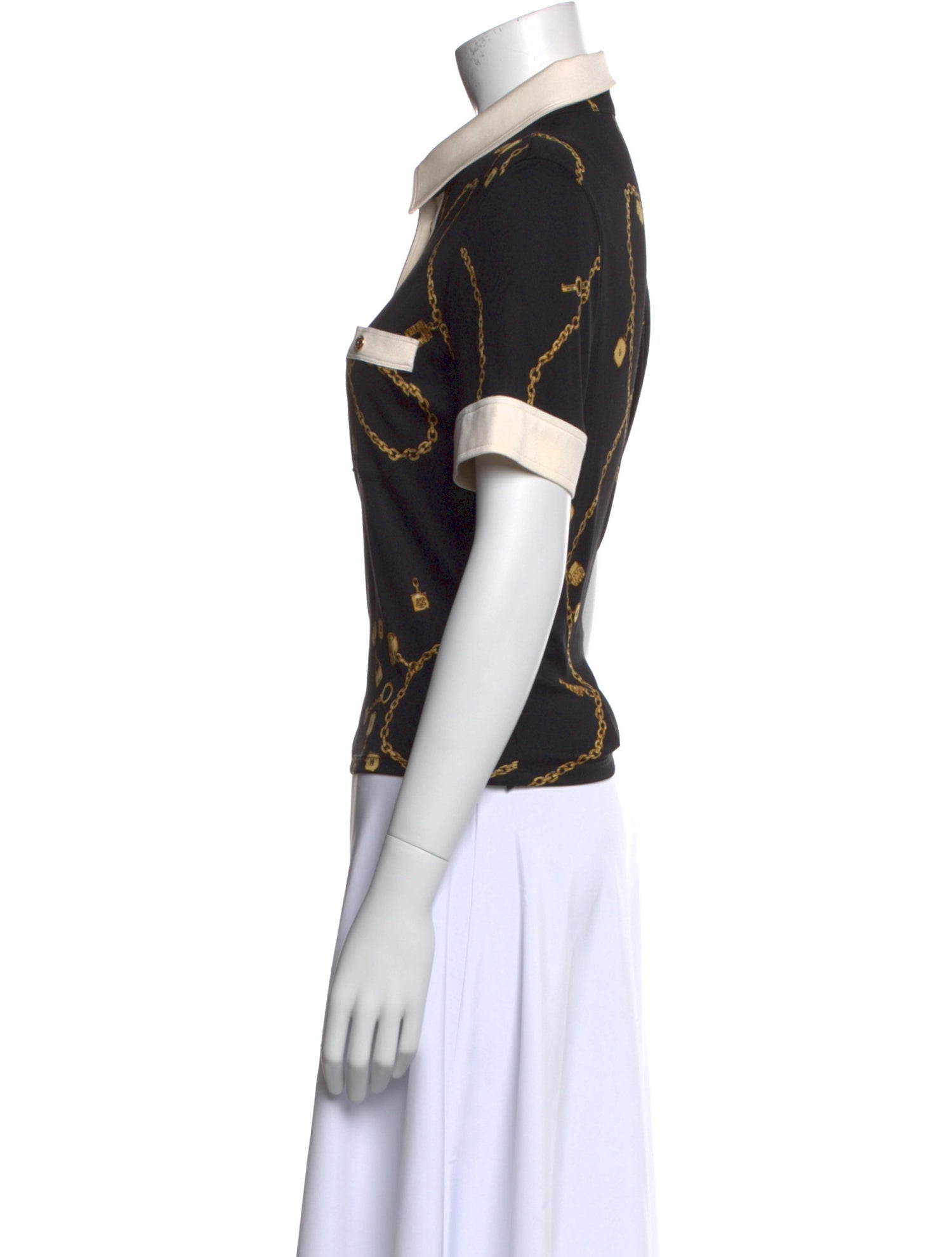 Celine Silk Printed Polo