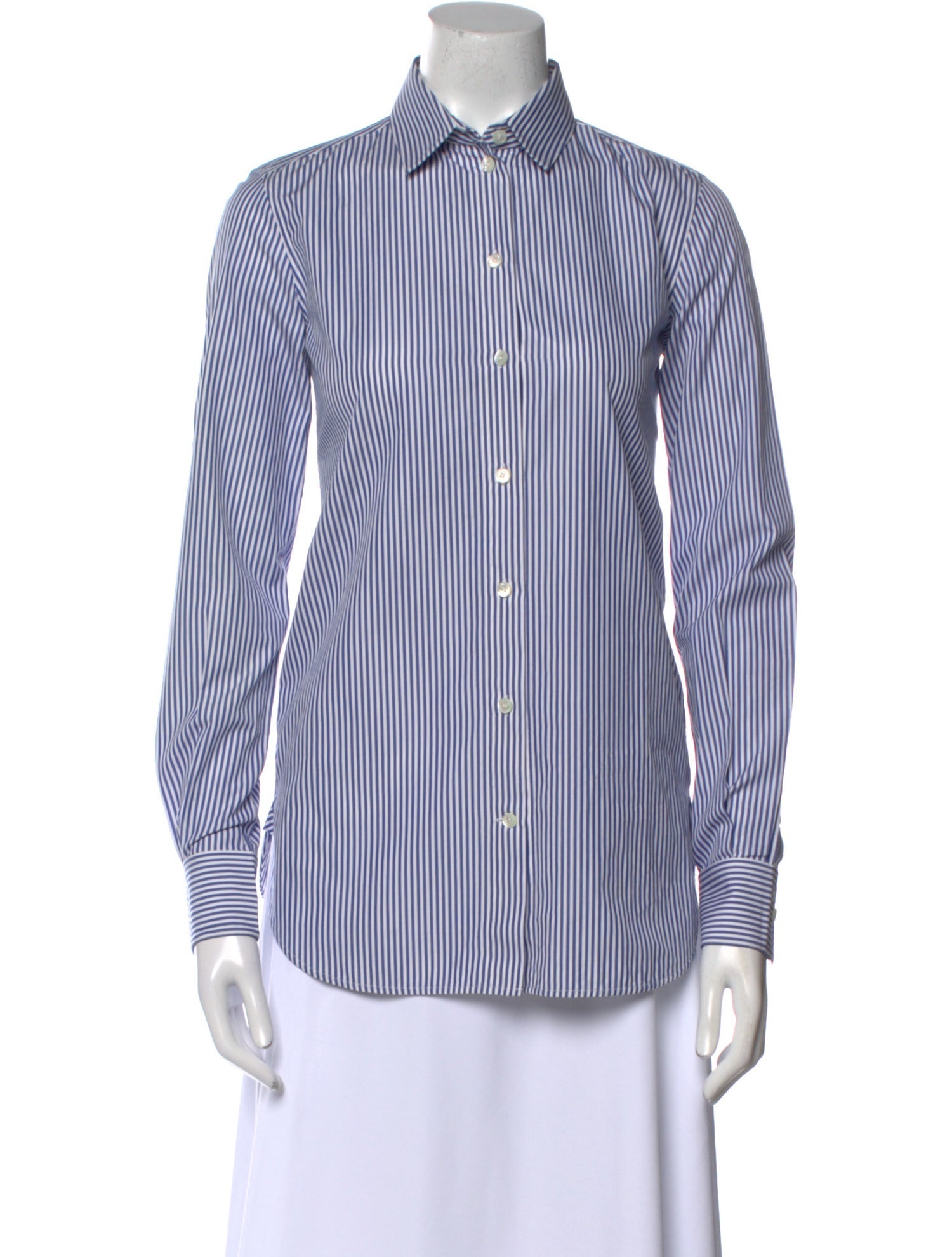 Celine Striped Long Sleeve Button-Up Top w/ Tags