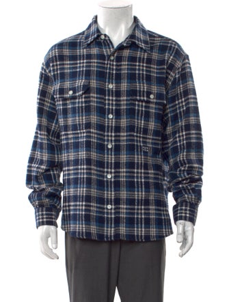 Celine Plaid Print Long Sleeve Shirt