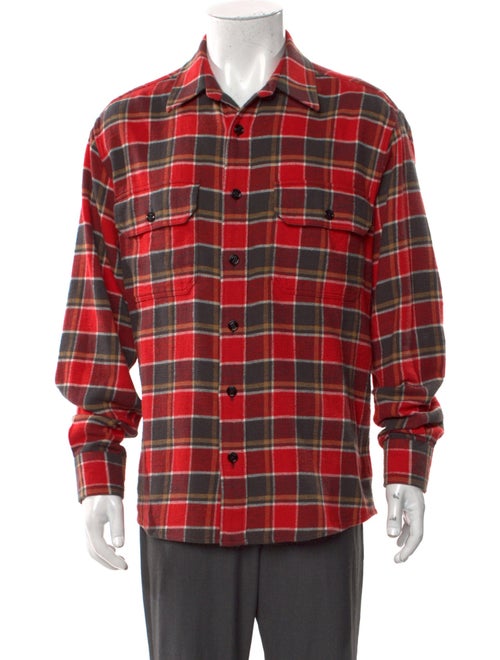 Celine Plaid Print Long Sleeve Shirt