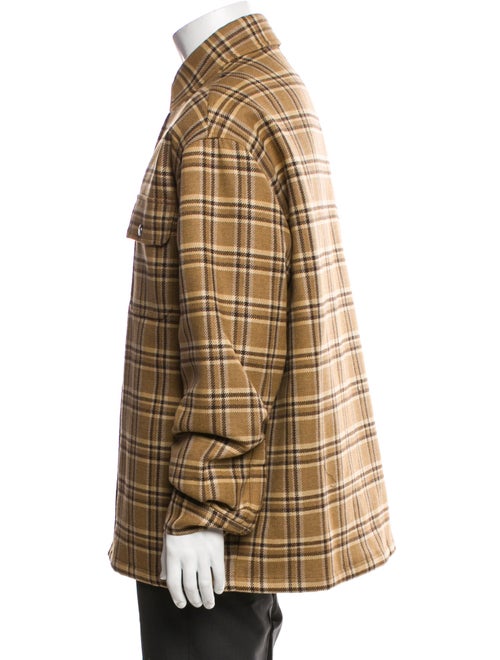 Celine Wool Plaid Print Utility Jacket