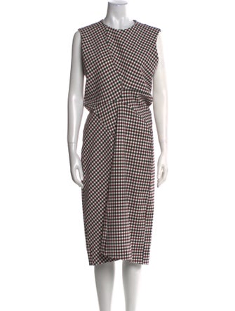 Celine Plaid Print Midi Length Dress