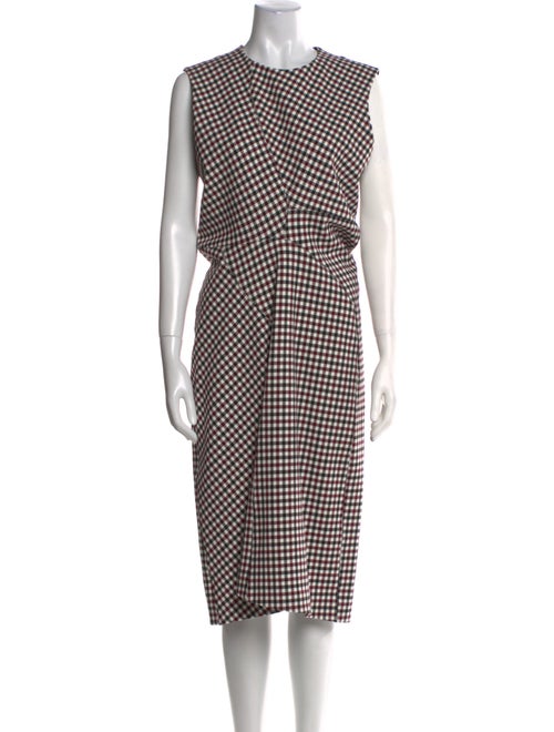 Celine Plaid Print Midi Length Dress