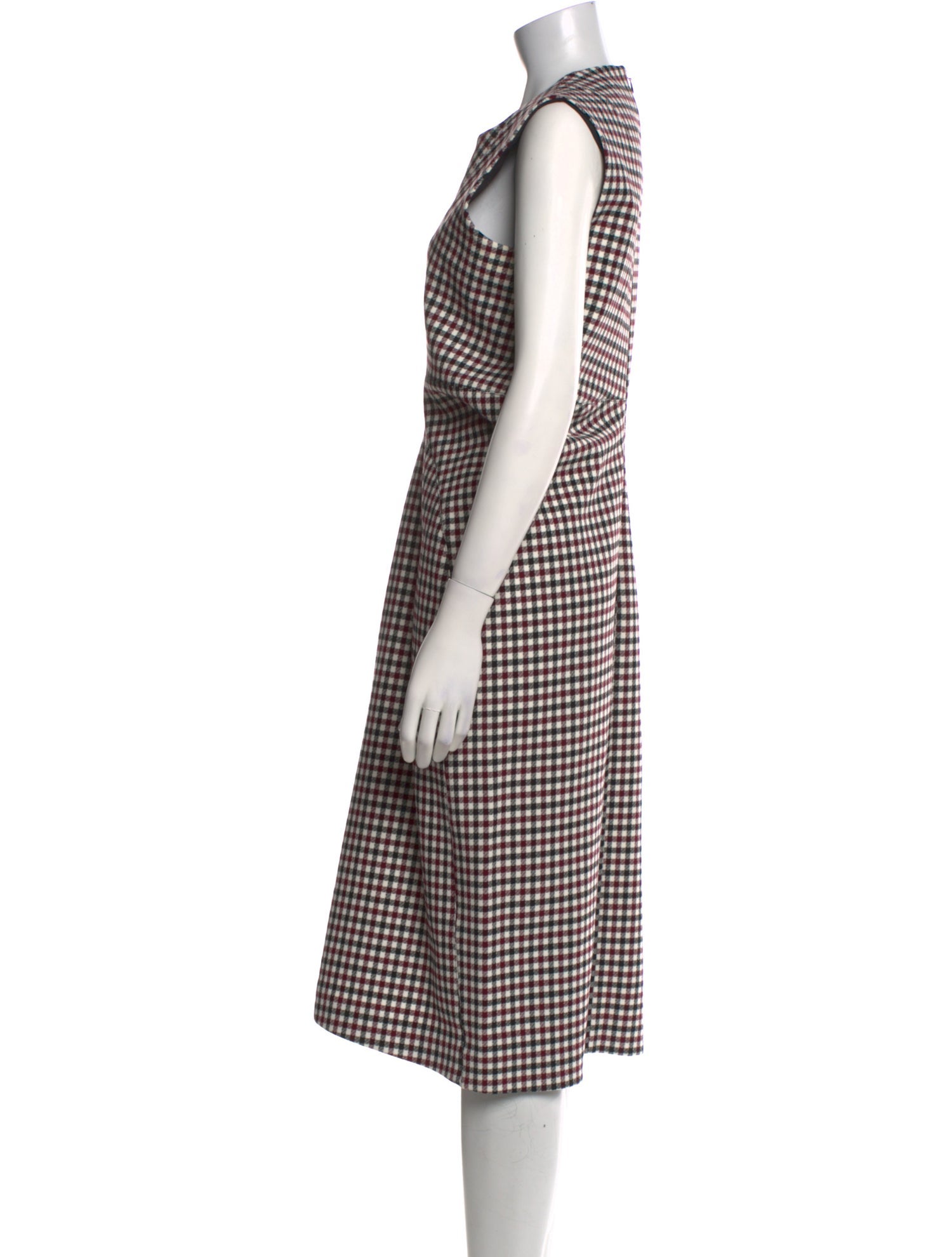 Celine Plaid Print Midi Length Dress