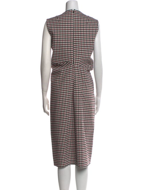 Celine Plaid Print Midi Length Dress