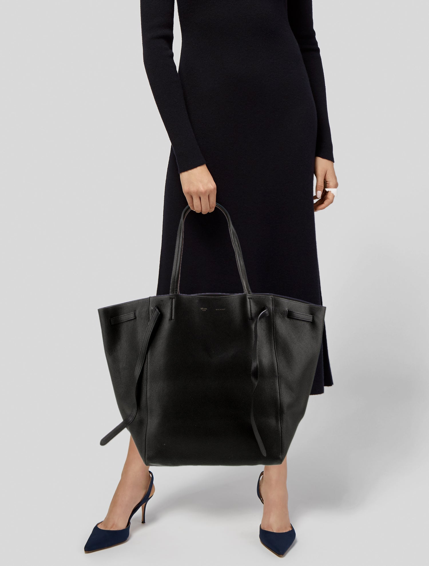 Celine Leather Cabas Phantom w/Belt Medium