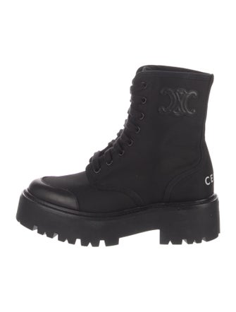 Celine Triomphe Canvas Combat Boots