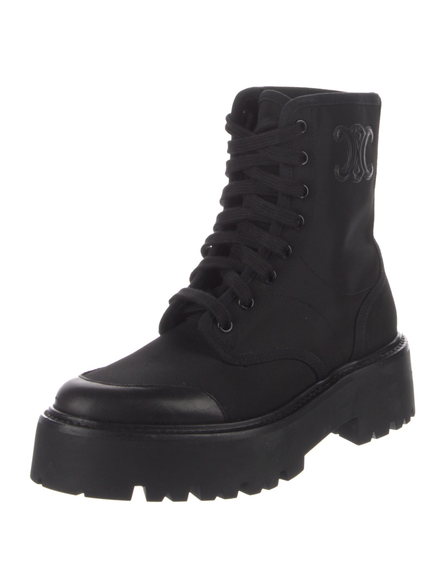 Celine Triomphe Canvas Combat Boots