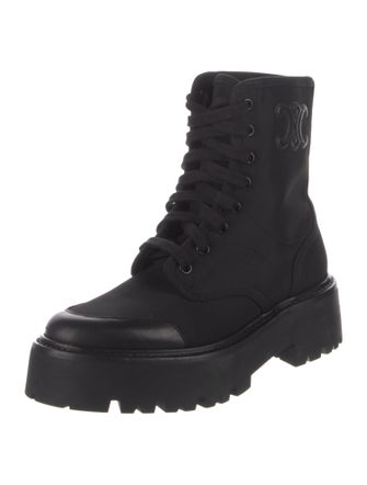 Celine Triomphe Canvas Combat Boots