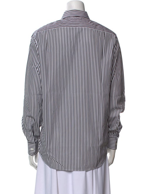 Celine Striped Long Sleeve Button-Up Top