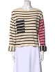 Celine Striped Bateau Neckline Top