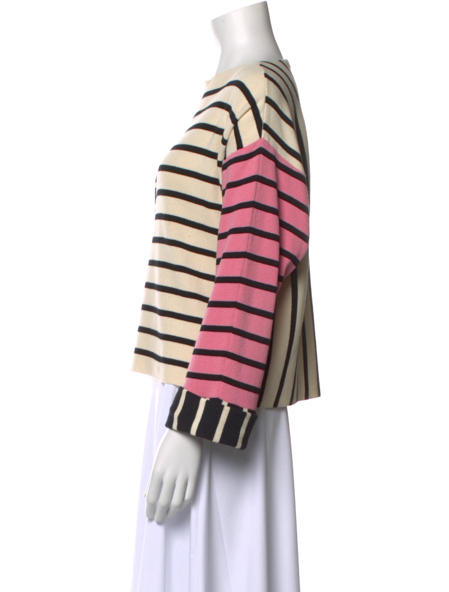 Celine Striped Bateau Neckline Top