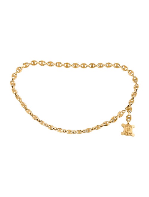 Celine Skinny Metal Chain-Link Belt
