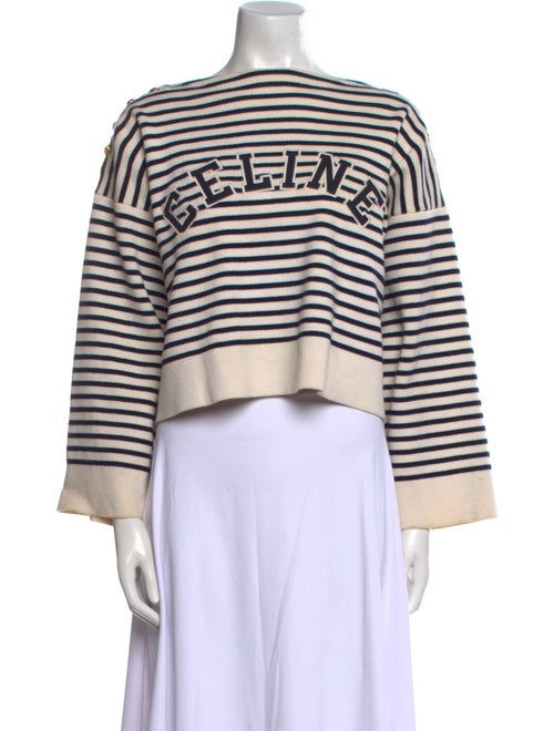 Celine 2022 Striped Cropped Sweater